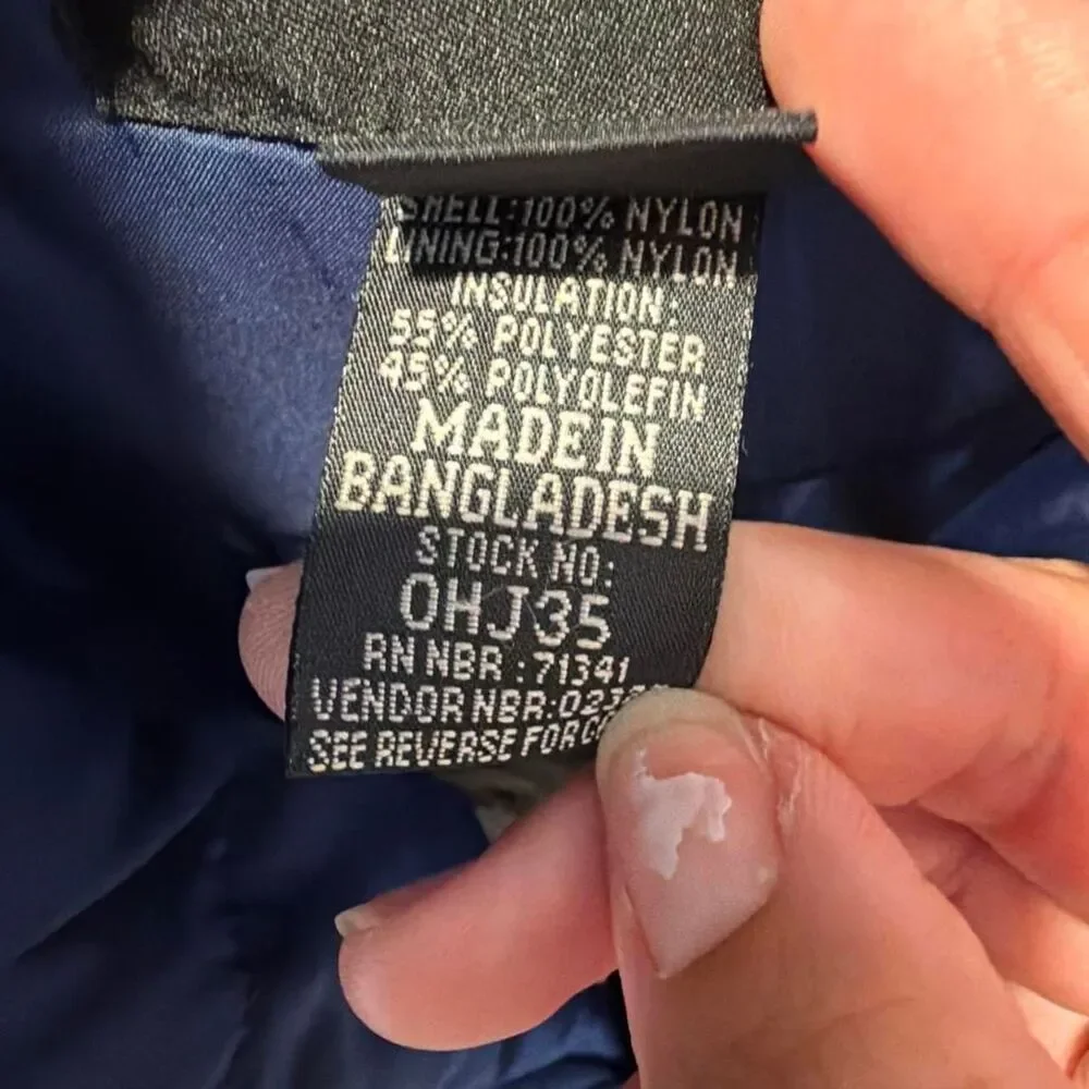 LL Bean Women's Blue Insulated Hooded Winter Parka Jacket Size Small